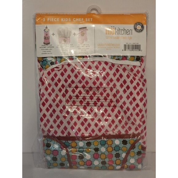 MuKitchen 3 Piece Kids Chef Set - Kids Cooking Set New In Package - Picture 4 of 7